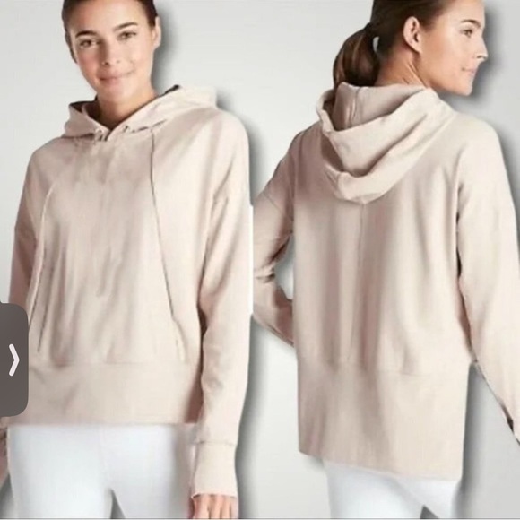 Athleta Tops - Balance Athletica Beige Hooded Sweatshirt